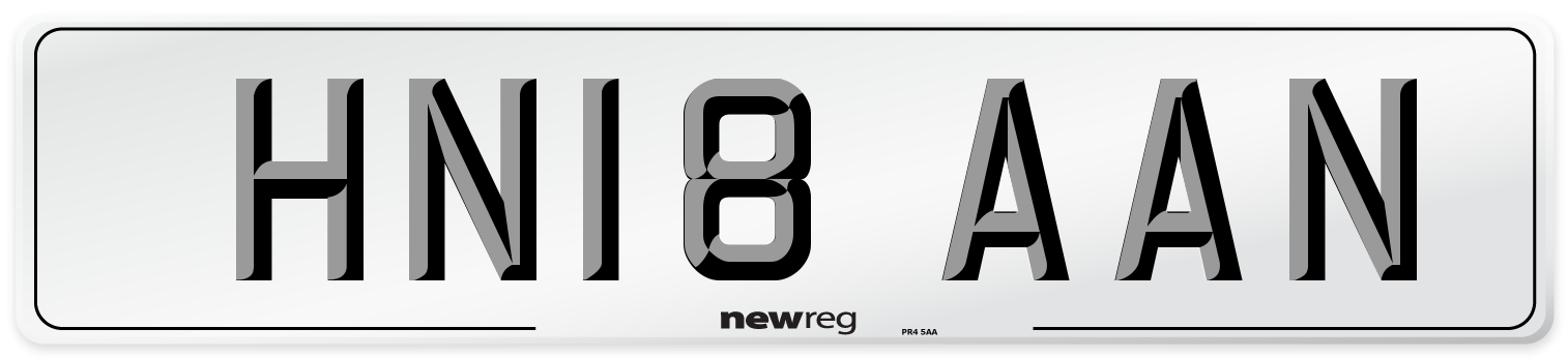 HN18 AAN Number Plate from New Reg